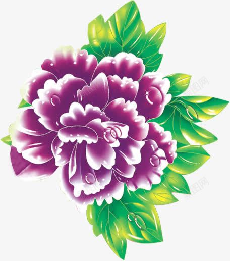 紫色花朵绿叶包装png免抠素材_新图网 https://ixintu.com 包装 紫色 绿叶 花朵