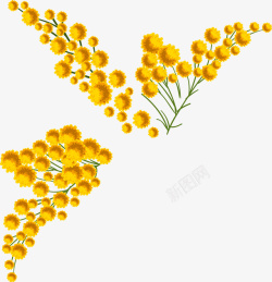 黄色精美小花矢量图素材