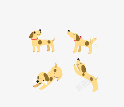 黄色斑点狗黄色卡通宠物斑点狗矢量图高清图片