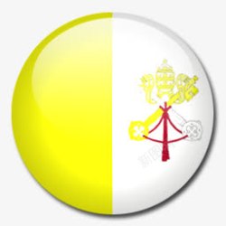 Holy神圣的看到梵蒂冈城市国旗国圆形图标高清图片
