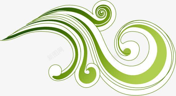 手绘绿色花纹线条装饰png免抠素材_新图网 https://ixintu.com 线条 绿色 花纹 装饰