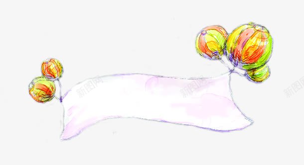 手绘彩色气球标签装饰png免抠素材_新图网 https://ixintu.com 彩色 标签 气球 装饰