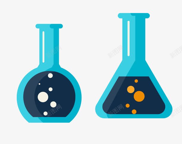 彩色实验试剂瓶子两个矢量图eps免抠素材_新图网 https://ixintu.com 化学实验 实验瓶子 彩色实验试剂 矢量瓶子 矢量图