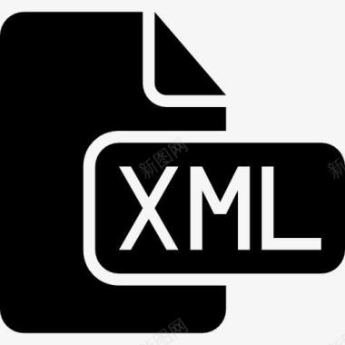 XML文档的黑色界面符号图标图标