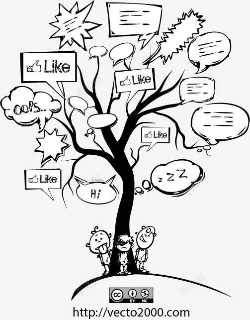 手绘创意树矢量图eps免抠素材_新图网 https://ixintu.com 创意树木 对话框树 手绘 树 矢量图