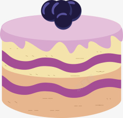 紫色卡通蛋糕素材