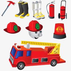 消防车与消防工具素材