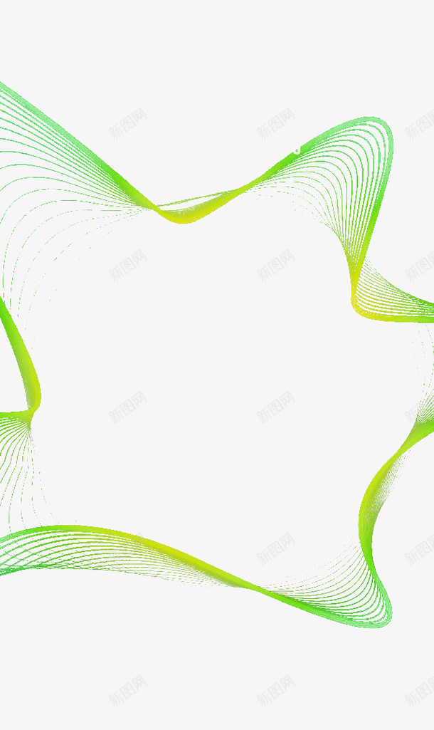 绿色漂浮线条png免抠素材_新图网 https://ixintu.com 漂浮 素材 线条 绿色