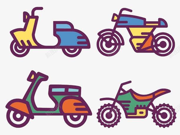 摩托车png免抠素材_新图网 https://ixintu.com 可爱的 小汽车 手绘的 摩托车 机车 汽车音乐 炫酷的
