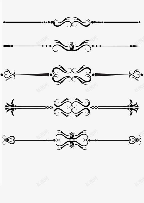 分隔纹png免抠素材_新图网 https://ixintu.com 分隔线 花纹 装饰 黑色