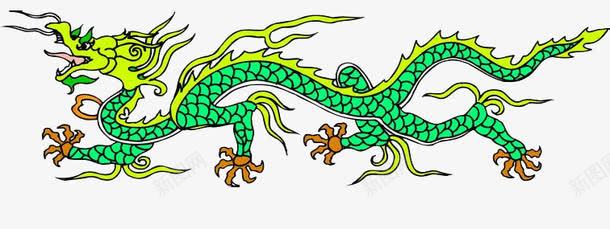 中国绿色手绘龙png免抠素材_新图网 https://ixintu.com 东方神龙 中国龙 卡通手绘 绿色小龙 设计元素