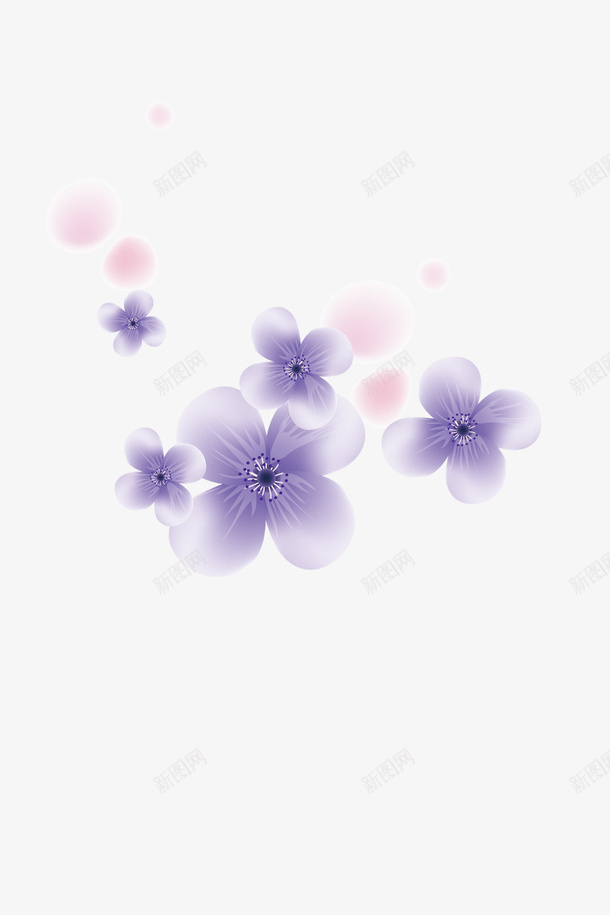 紫色花装饰png免抠素材_新图网 https://ixintu.com 紫色花 紫色花朵 紫色花装饰 花