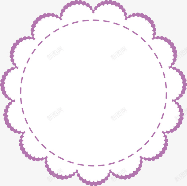 紫色花朵相框png免抠素材_新图网 https://ixintu.com 相框 紫色 花纹