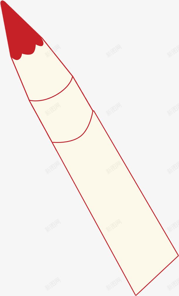 手绘卡通红头的铅笔png免抠素材_新图网 https://ixintu.com 卡通 红头 铅笔