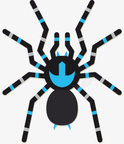 黑蓝色八脚蜘蛛素材
