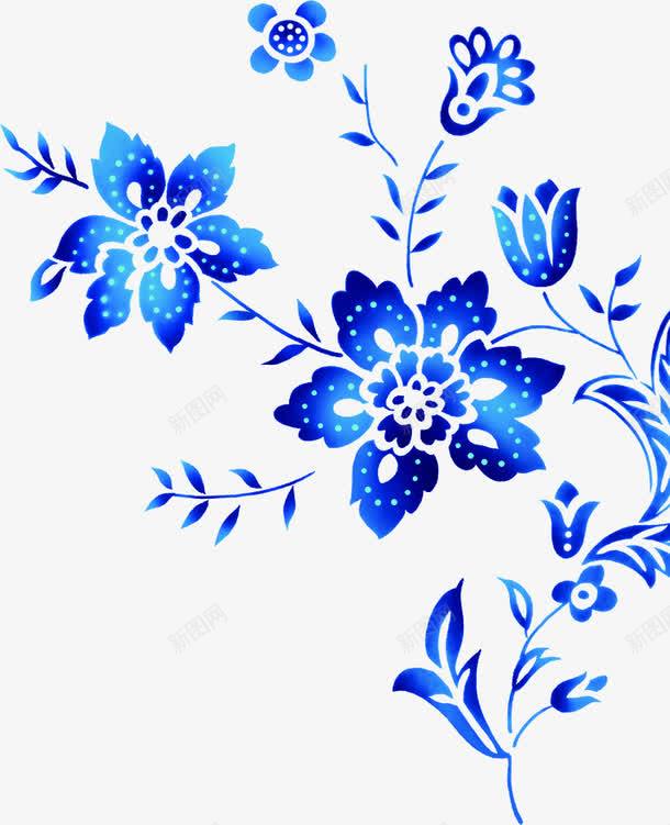 蓝色唯美创意花朵png免抠素材_新图网 https://ixintu.com 创意 花朵 蓝色 设计
