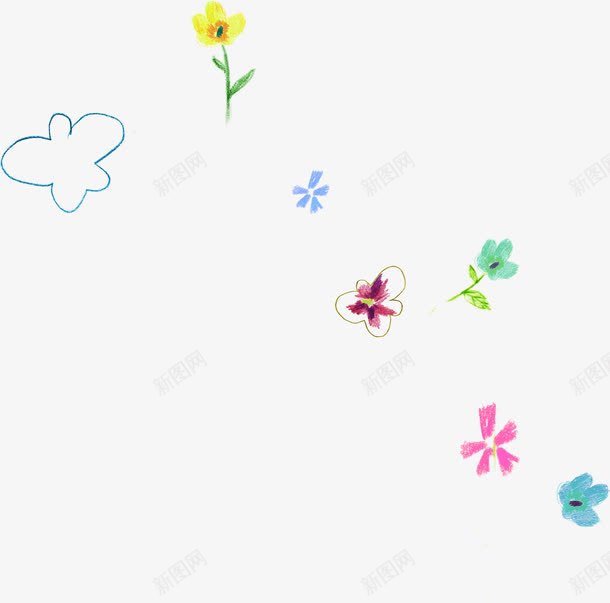 手绘合成花卉植物效果png免抠素材_新图网 https://ixintu.com 合成 效果 植物 花卉