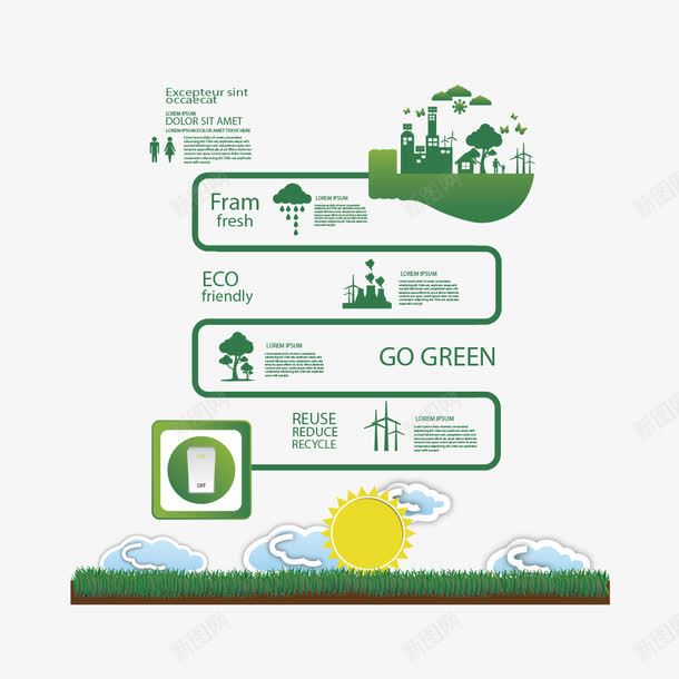 节能环保png免抠素材_新图网 https://ixintu.com 绿色家园 节约资源 节能 节能环保 风能