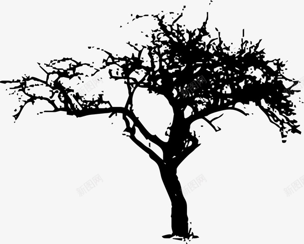 黑色水墨大树图标png_新图网 https://ixintu.com PNG图形 PNG装饰 大树 手绘 树木 装饰