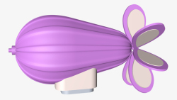 C4D粉紫色热气球素材
