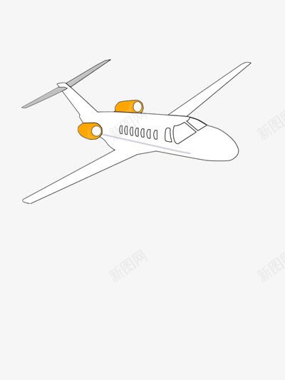 手绘飞机png免抠素材_新图网 https://ixintu.com 可爱 手绘 橙色 飞 飞机
