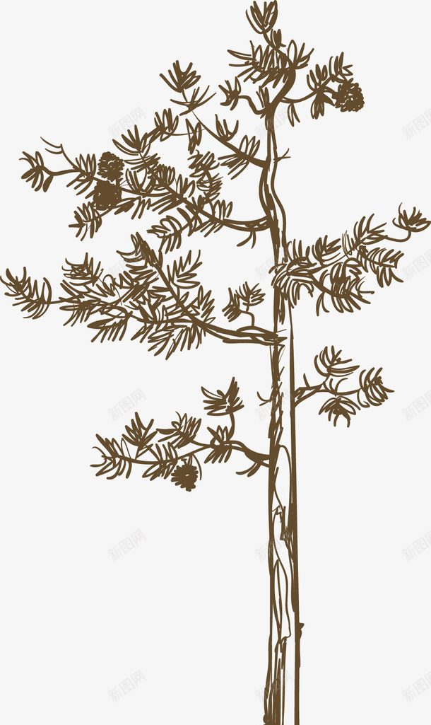 手绘植物树矢量图ai免抠素材_新图网 https://ixintu.com 手绘 手绘植物树 树木 植物 矢量图