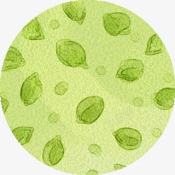 绿色树叶圆形卡通素材