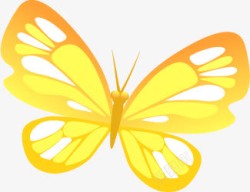 黄色精美手绘蝴蝶素材