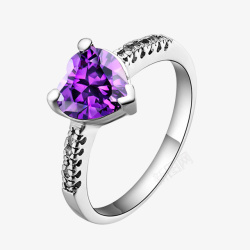 产品实物紫色戒指素材