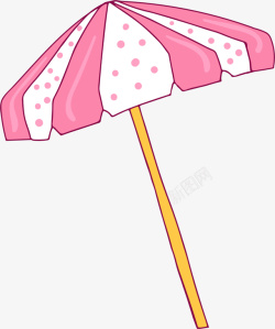 夏天气息粉色沙滩伞素材