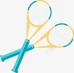 扁平化网球拍素材