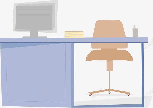 办公桌椅png免抠素材_新图网 https://ixintu.com 办公室 桌椅 电脑