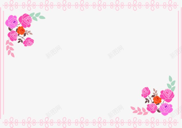 粉色清新花边花朵边框纹理png免抠素材_新图网 https://ixintu.com 免抠PNG 清新 粉色 花朵 花边 边框纹理