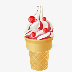 黄白红色卡通冰淇淋矢量图素材