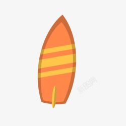 放置的冲浪板黄橙色放置的冲浪板矢量图高清图片