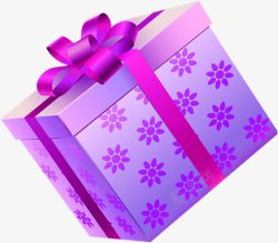 淡紫色花蕾底纹礼盒素材