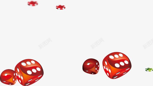 红色骰子装饰元素png免抠素材_新图网 https://ixintu.com 元素 红色 装饰