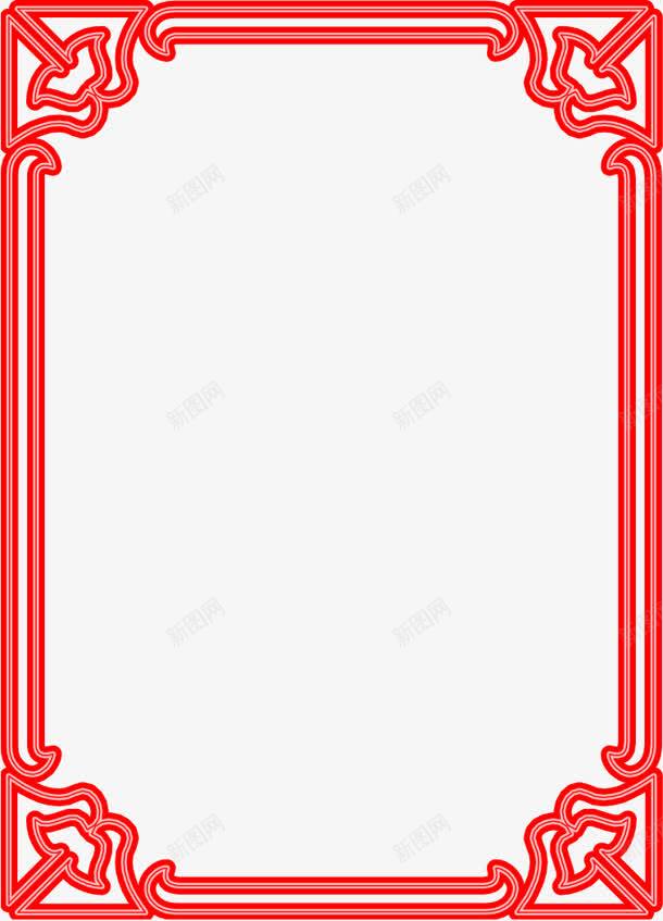 红色花纹边框装饰png免抠素材_新图网 https://ixintu.com 红色 花纹 装饰 边框