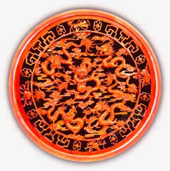 红色龙纹雕刻装饰png免抠素材_新图网 https://ixintu.com 红色 装饰 雕刻