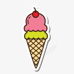 粉色甜筒粉色冰淇淋高清图片