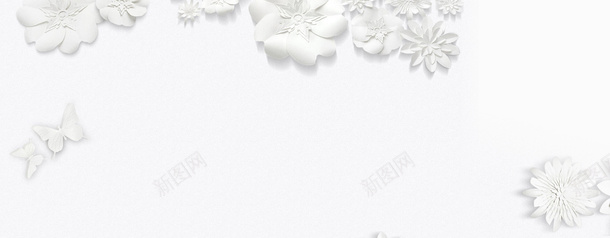 白色优美花朵psd免抠素材_新图网 https://ixintu.com banner 优雅 活动背景 清新 白色 花朵 首饰背景