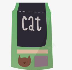 一袋绿色猫粮矢量图素材