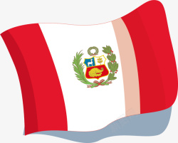 飘逸的秘鲁国旗矢量图素材