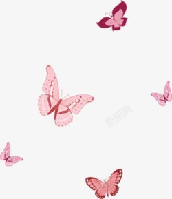粉色手绘蝴蝶创意素材