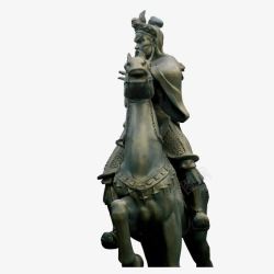 骑赤兔马的关羽雕像素材