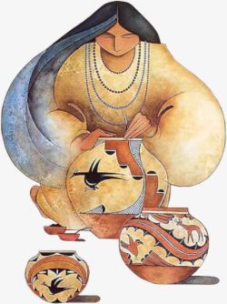埃及神话人物壁画素材