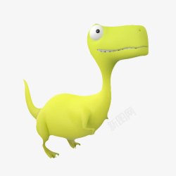 黄色脖子黄色可爱恐龙高清图片
