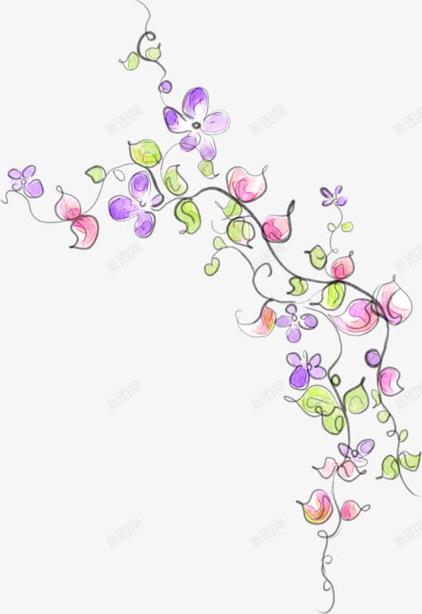 手绘唯美花朵植物装饰png免抠素材_新图网 https://ixintu.com 植物 花朵 装饰