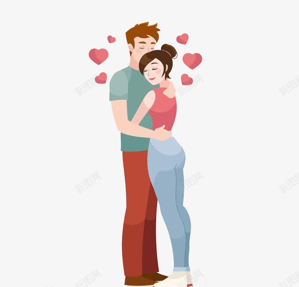 拥抱的恋人png免抠素材_新图网 https://ixintu.com 卡通 恋人 手绘 拥抱
