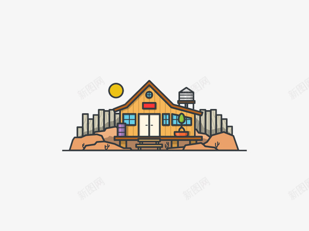 多彩建筑房子插画png免抠素材_新图网 https://ixintu.com 多彩 小房子 建筑插画 彩色